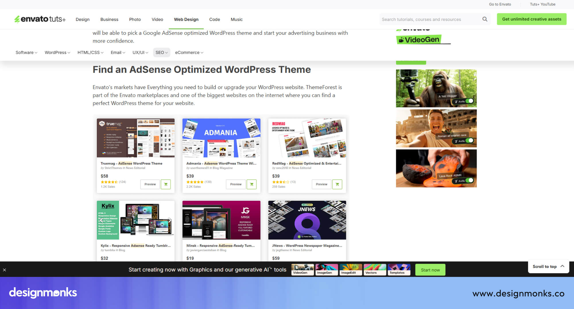 best WordPress themes for Adsense